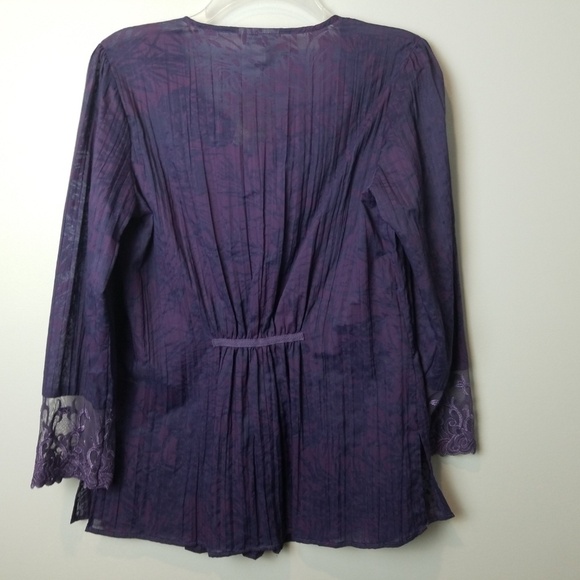 Lace Crinkle ColdWater Creek blouse size Small - Picture 7 of 7